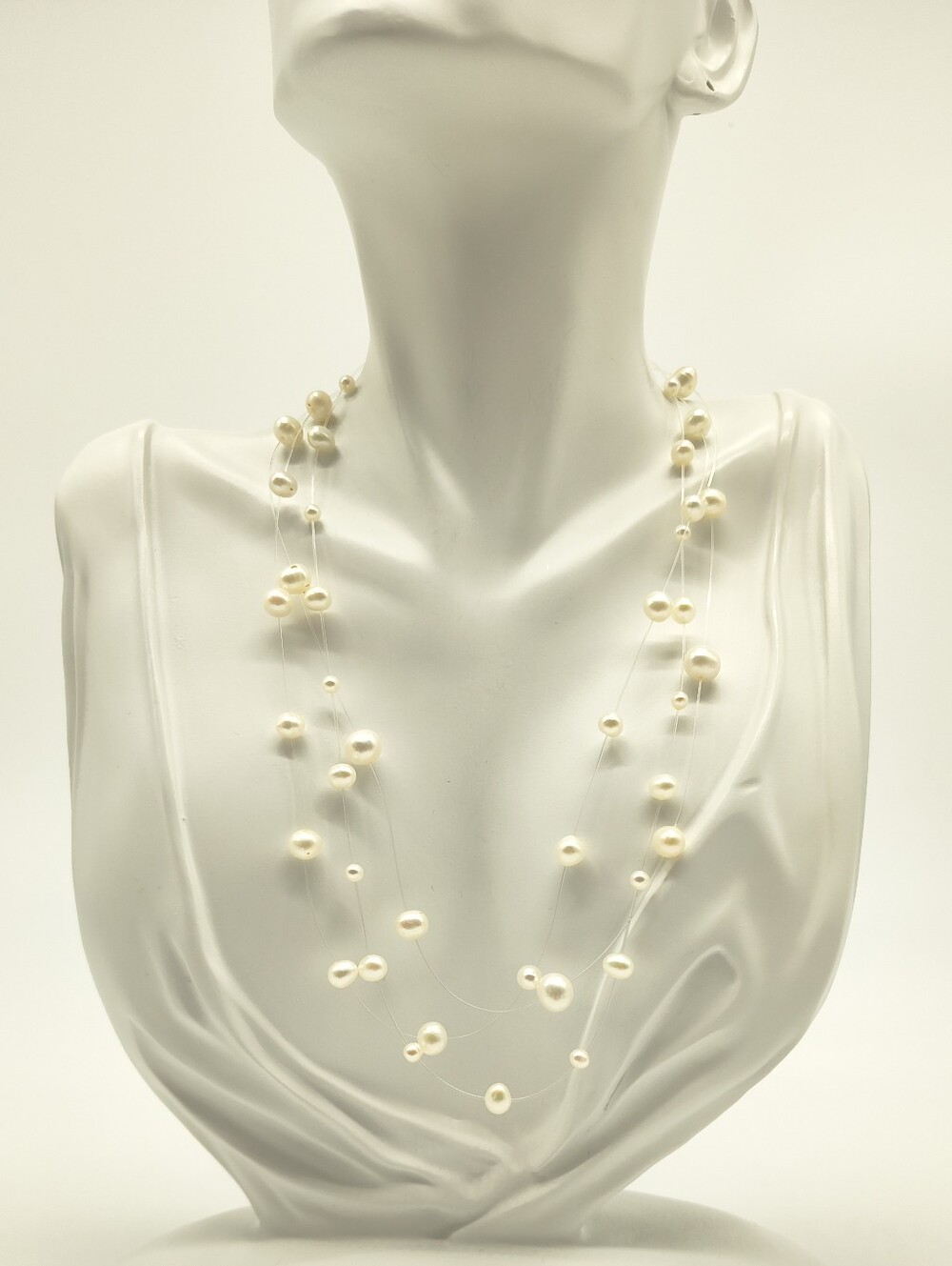 Vintage 14k Yellow Gold Freshwater Illusion Pearl Necklace